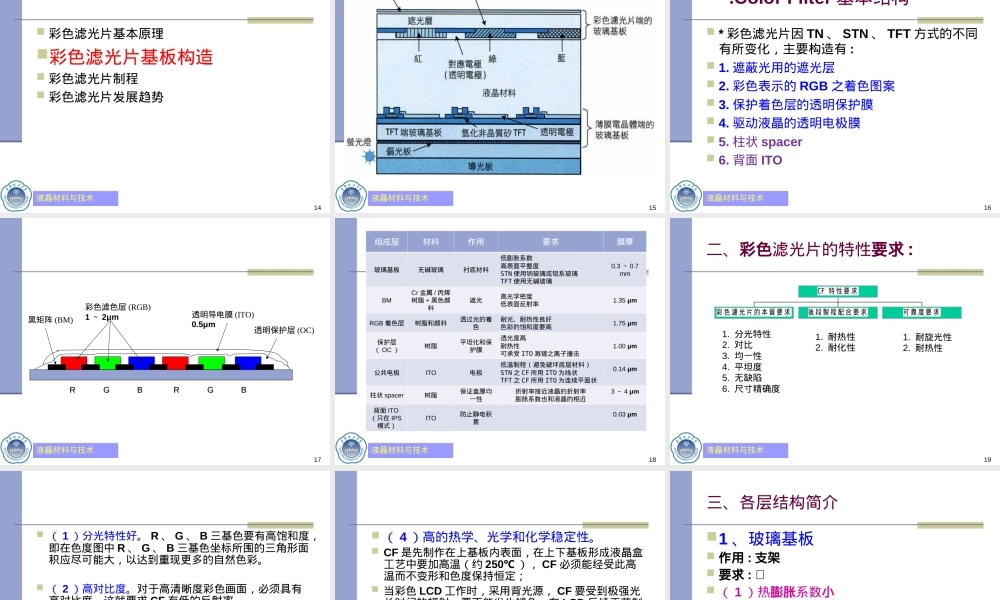 液晶材料与技术LCD工艺技术PPT课件.ppt