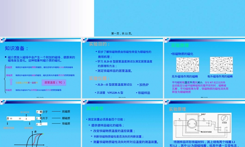 铁磁材料居里点测量实验PPT课件.pptx