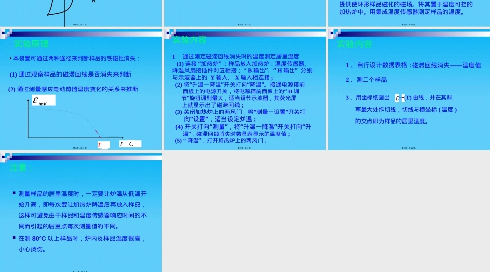 铁磁材料居里点测量实验PPT课件.pptx