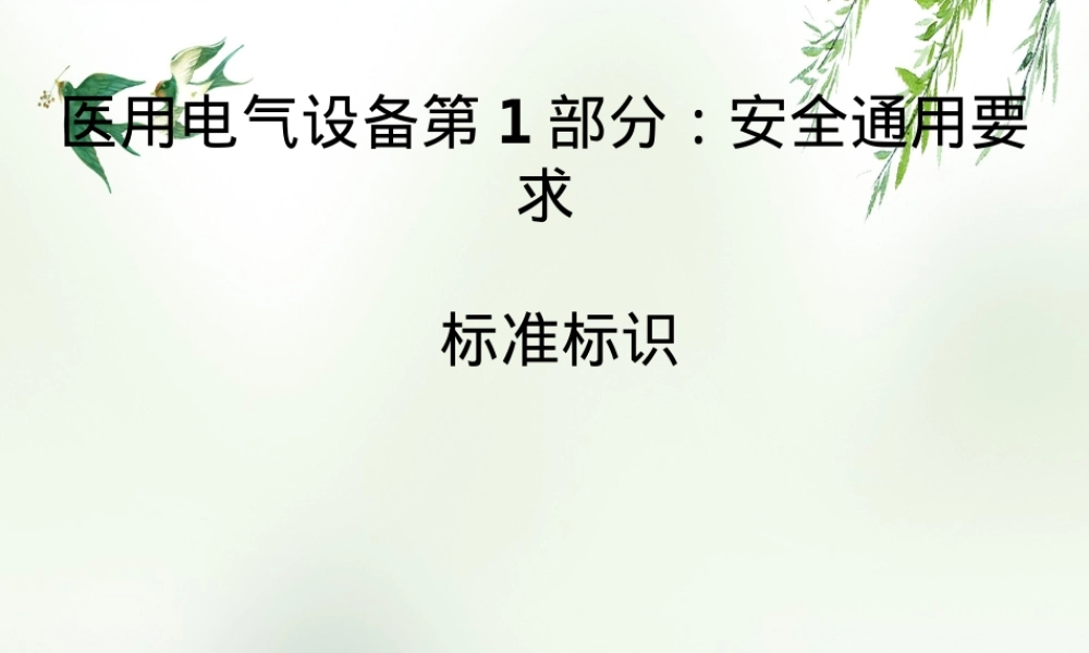 医用电气设备安全通用要求PPT课件.ppt