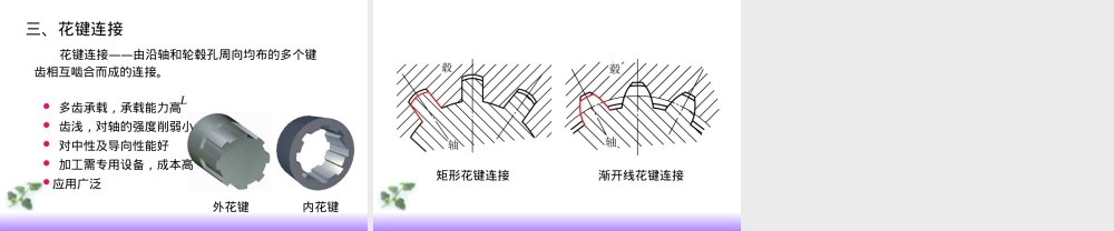机械基础键销及其连接教学PPT课件.ppt