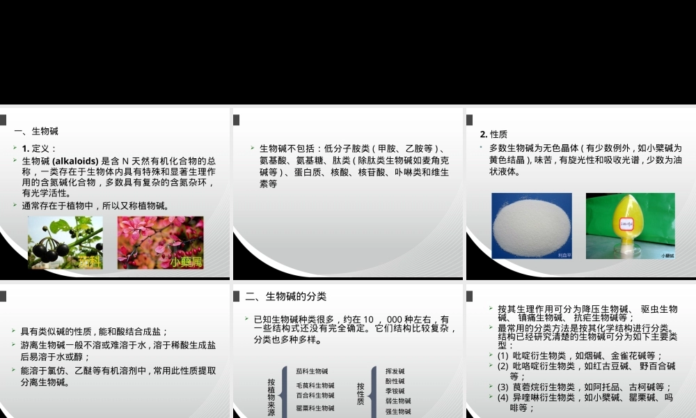 生物碱及其应用教学PPT课件.ppt