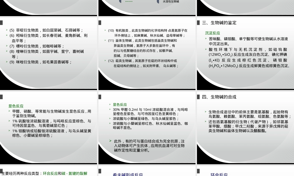 生物碱及其应用教学PPT课件.ppt