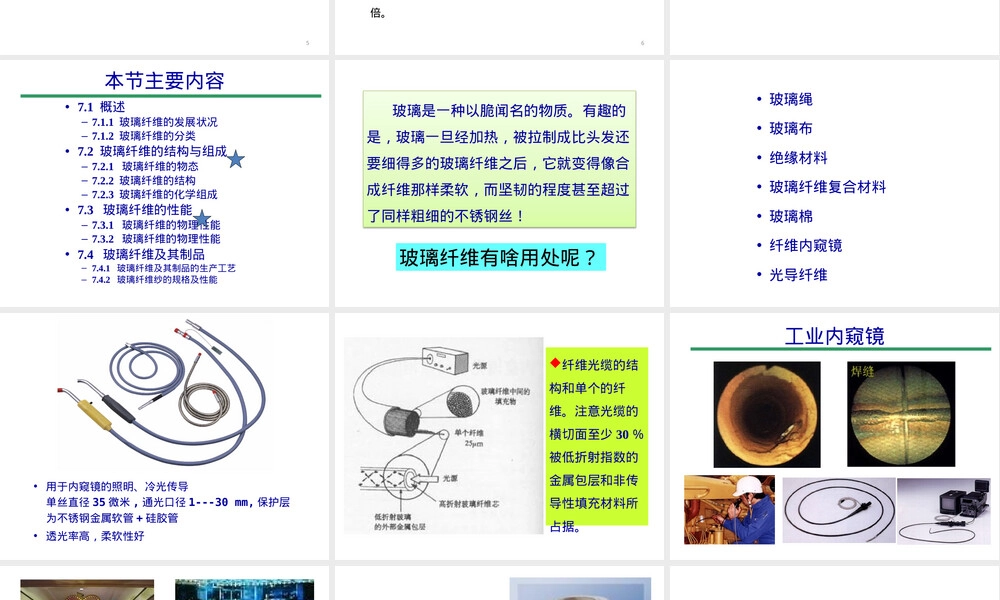 玻璃纤维材料特性与应用教学PPT课件.pptx