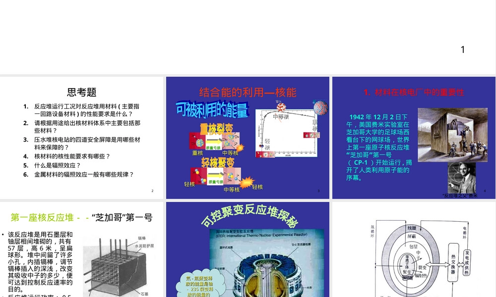 反应堆材料体系概述PPT课件.ppt