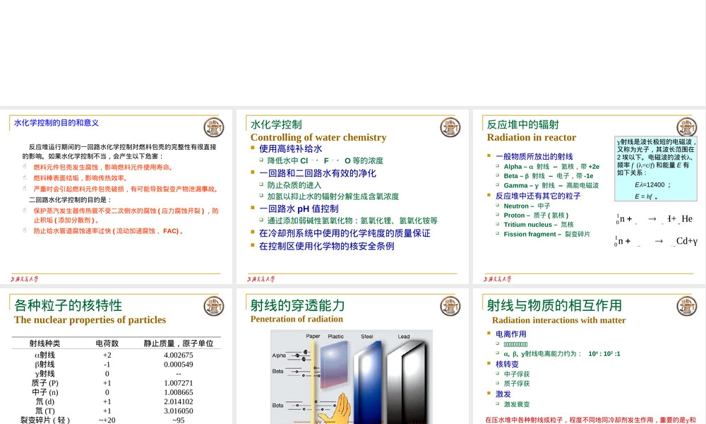 材料与水化学第7讲核电厂一回路水化学教学PPT课件.ppt
