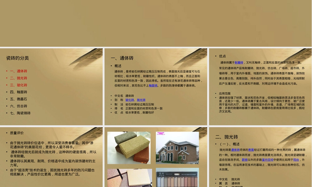 瓷砖分类与特点教学PPT课件.ppt