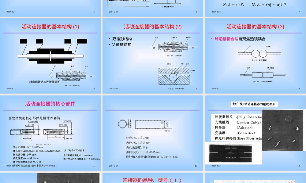 二、光连接器光衰减器光耦合器光隔离器PPT课件.ppt