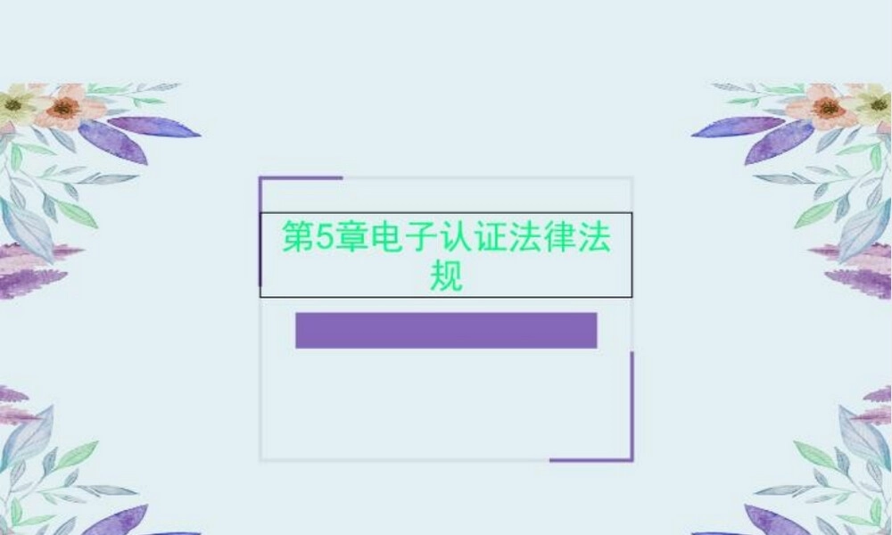电子认证法律法规教学PPT课件.ppt