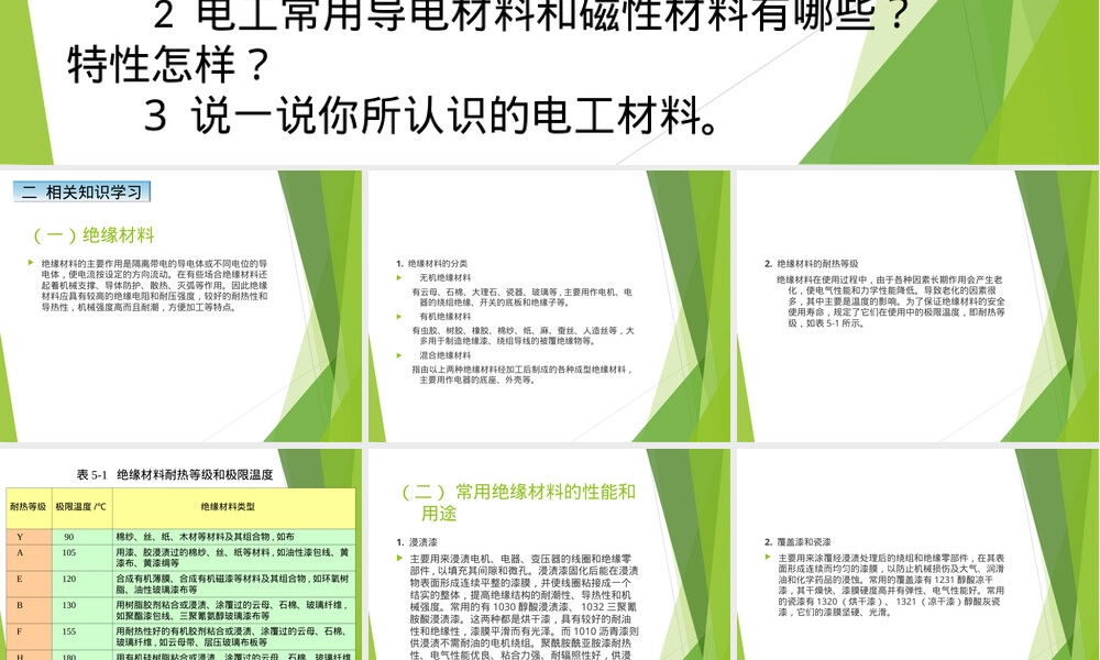 常用绝缘材料导电材料教学PPT课件.ppt