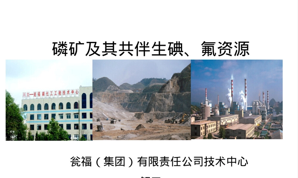 磷矿及其伴生氟碘资源PPT课件.ppt