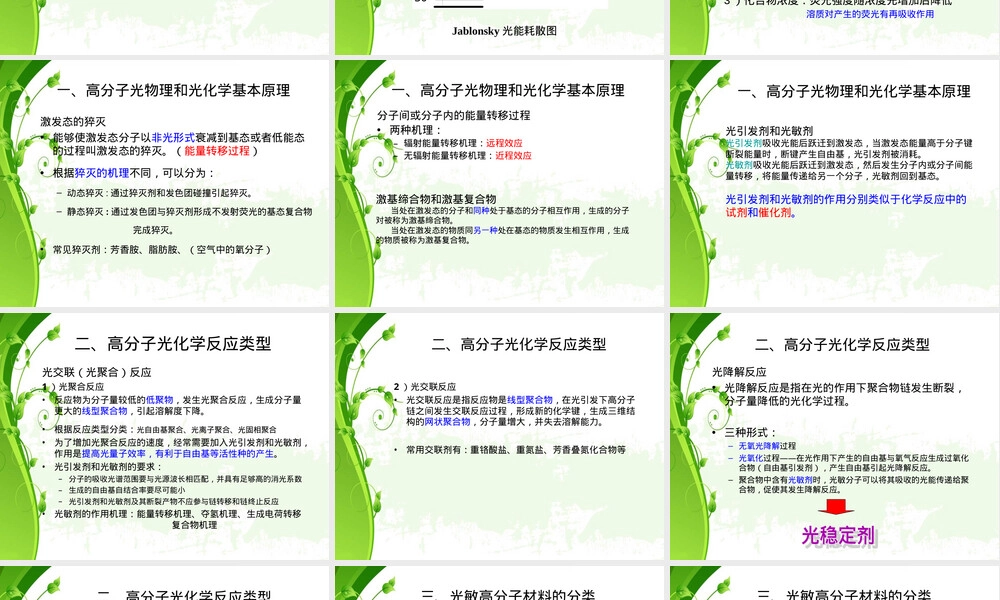 光敏高分子材料教学PPT课件.ppt
