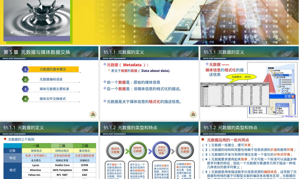 媒资管理元数据与媒体数据交换PPT课件.ppt