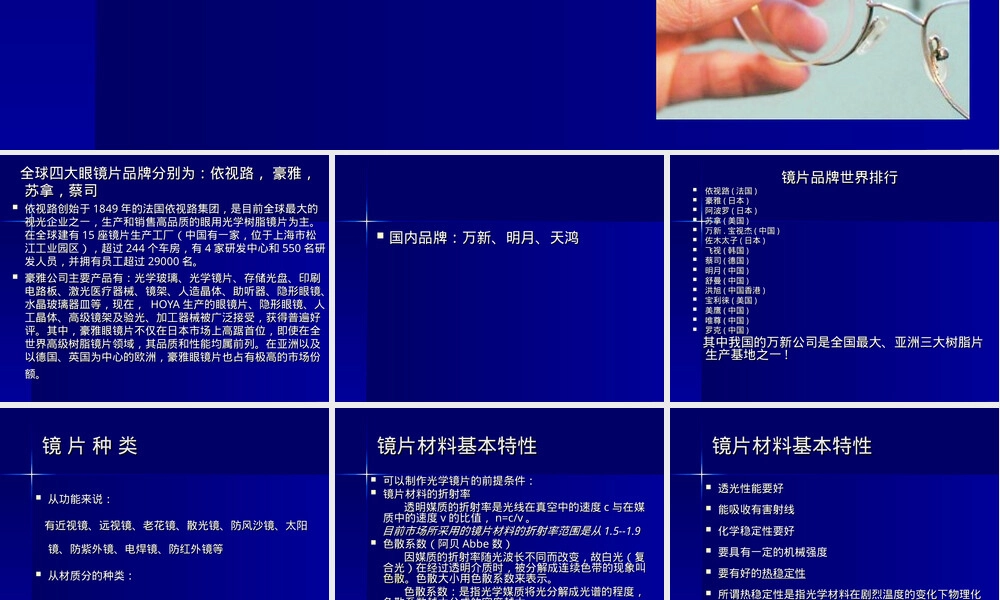 镜片种类和材料PPT课件.ppt