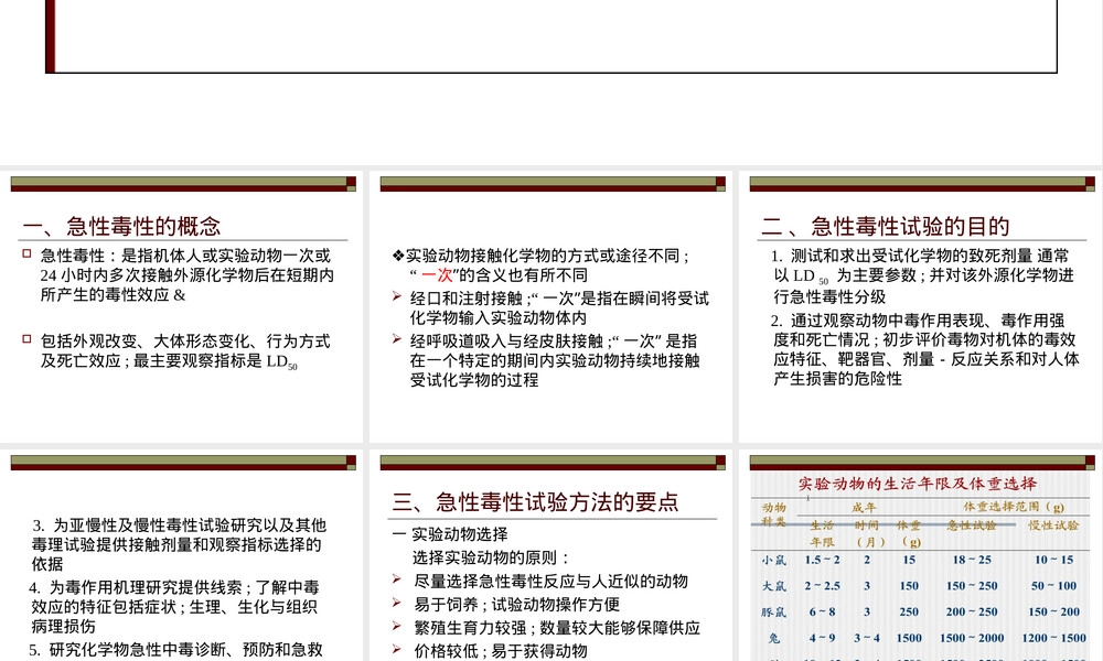 急性毒性及其评价方法PPT课件.ppt