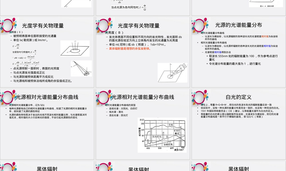 光源及其颜色特性教学PPT课件.ppt