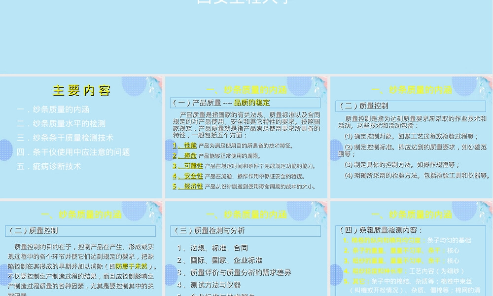 纱条质量检测及其分析技术PPT课件.ppt
