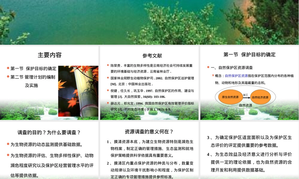 自然保护区管理保护目标与管理计划PPT课件.ppt