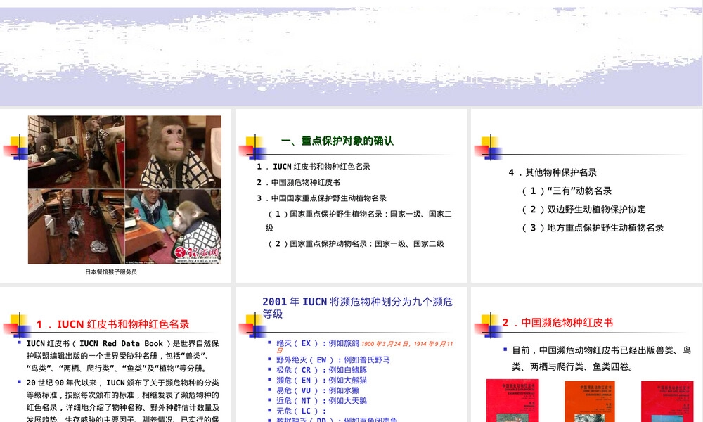 自然保护区重点保护对象管理PPT课件.ppt