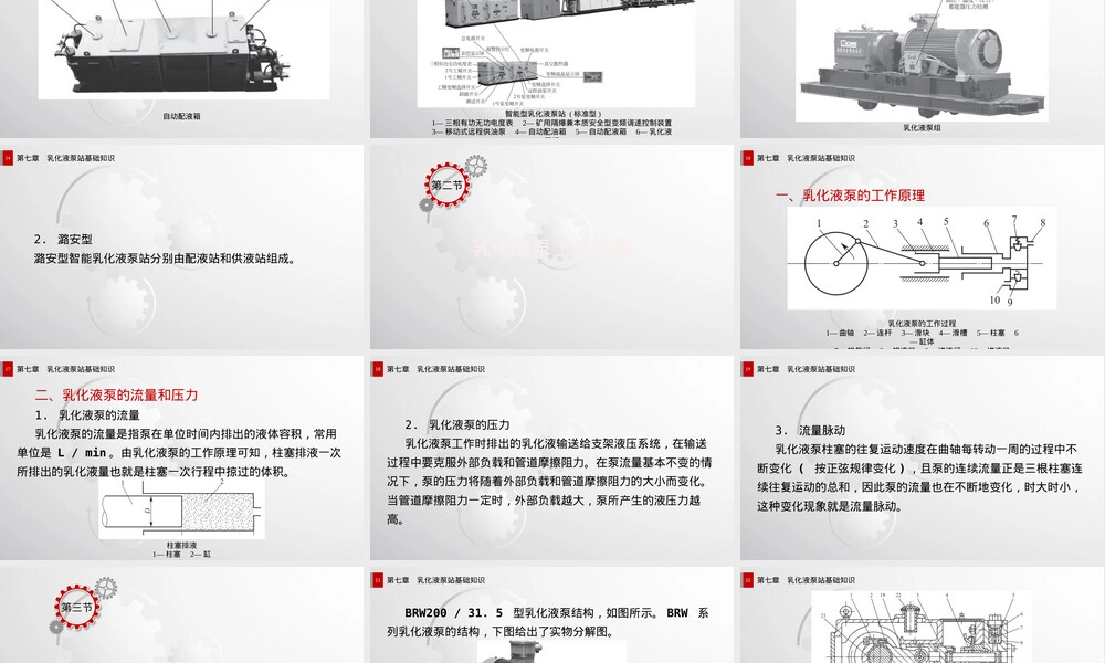 液压支架与泵站第七章乳化液泵站基础知识教学PPT课件.pptx
