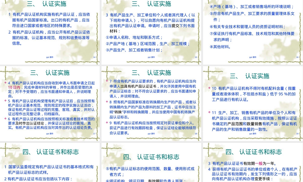 有机食品认证教学PPT课件.ppt