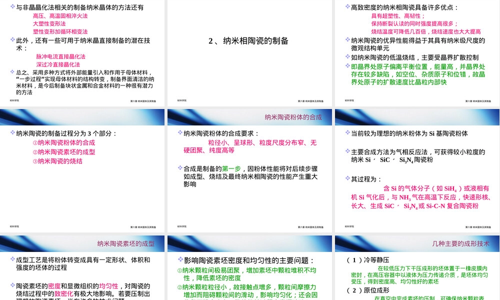 第六章纳米固体及其制备教学PPT课件.ppt