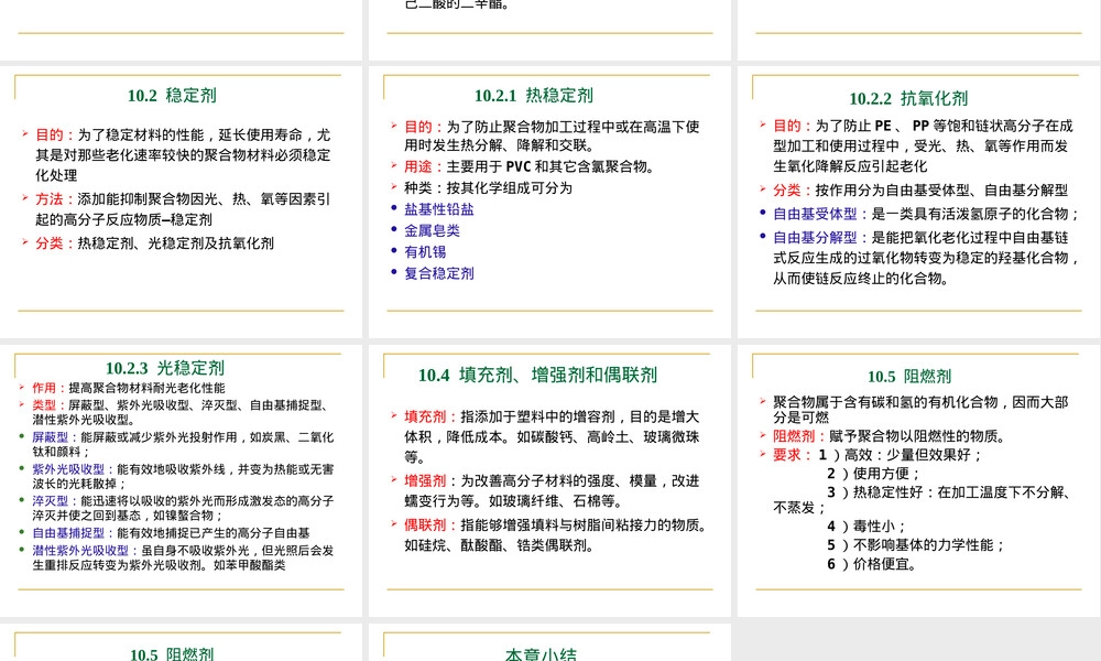 第十章高分子材料添加剂教学PPT课件.ppt