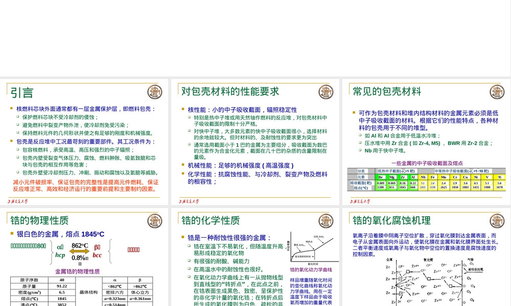 材料与水化学包壳材料教学PPT课件.ppt