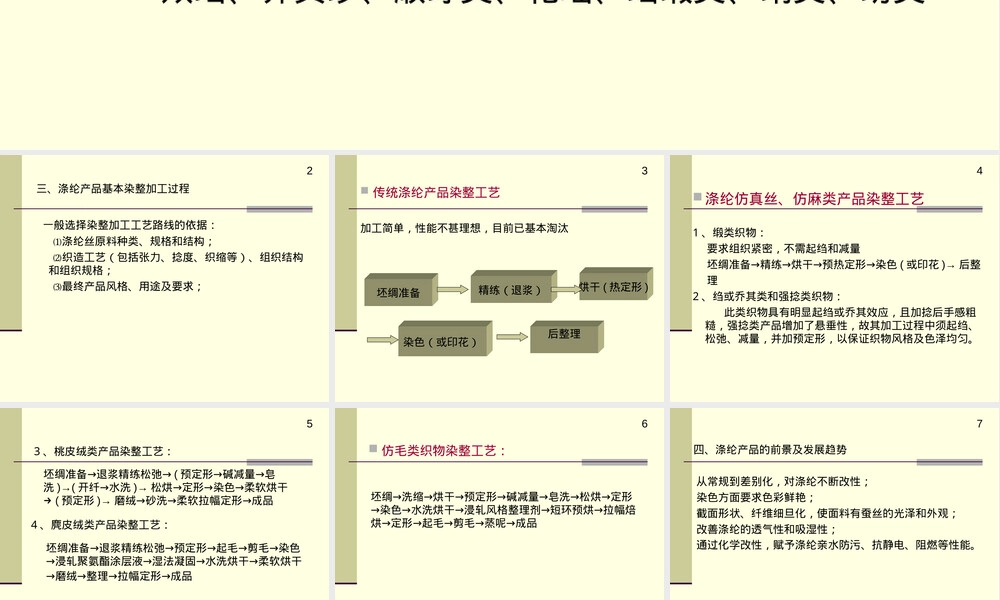 涤纶及其混纺织物前处理PPT课件.ppt