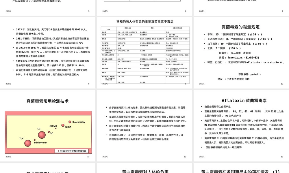食品中真菌毒素分布及其检测PPT课件.ppt