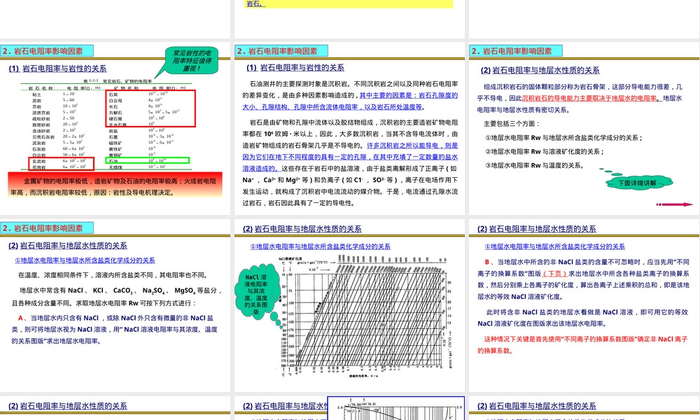 岩石电阻率及其影响因素教学PPT课件.ppt