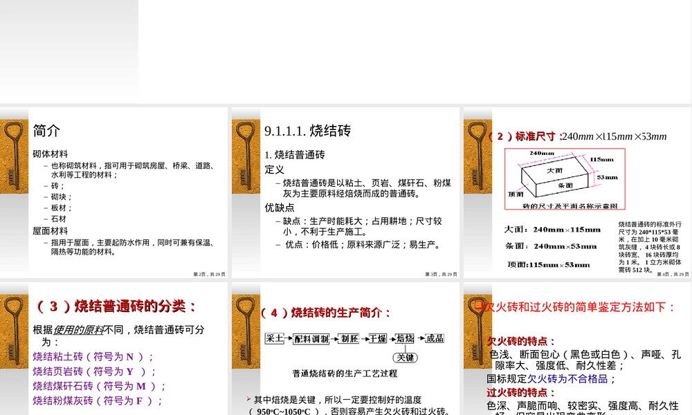 砌体材料与屋面材料教学PPT课件.ppt