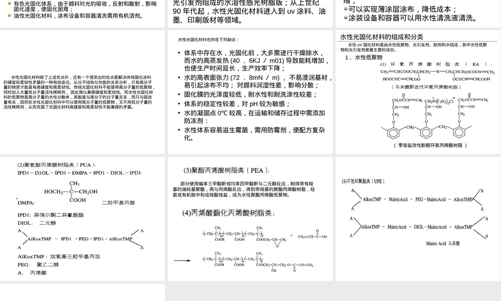 水性光固化材料PPT课件.ppt
