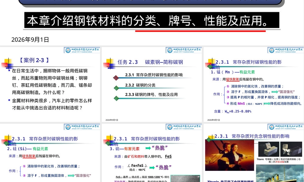 汽车用钢铁材料碳素钢教学PPT课件.ppt