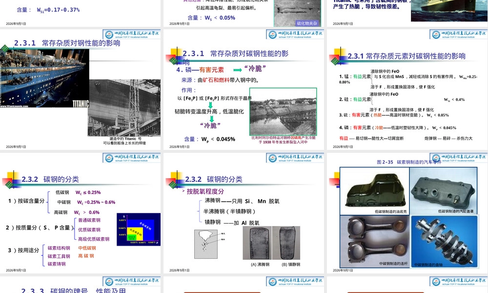 汽车用钢铁材料碳素钢教学PPT课件.ppt