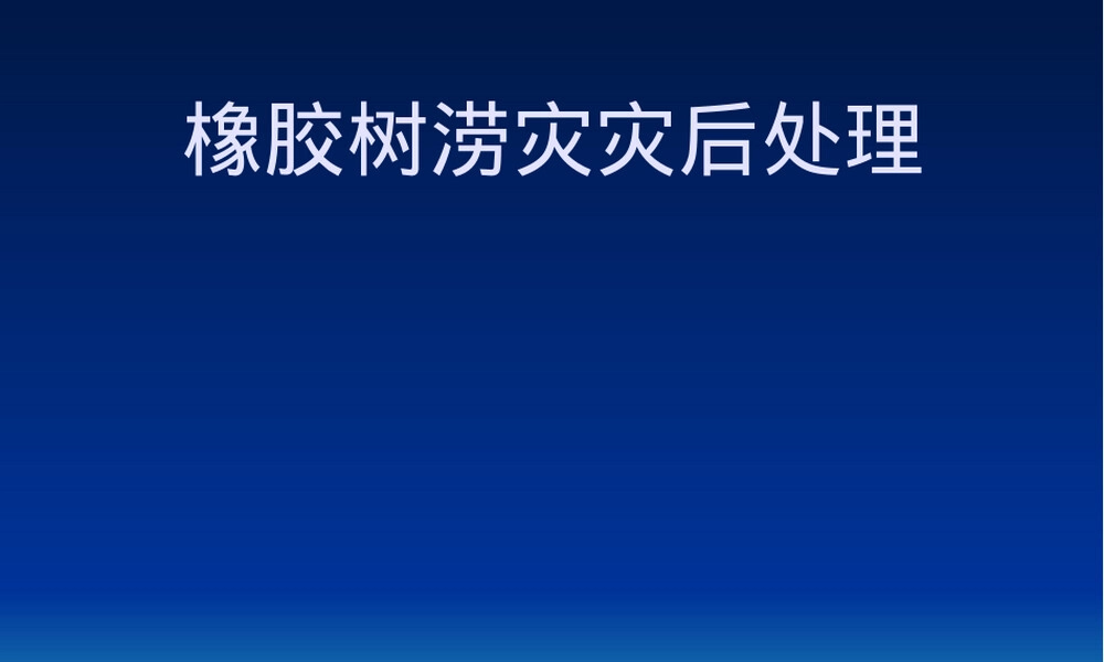 橡胶树水灾灾后救灾处理PPT课件.ppt