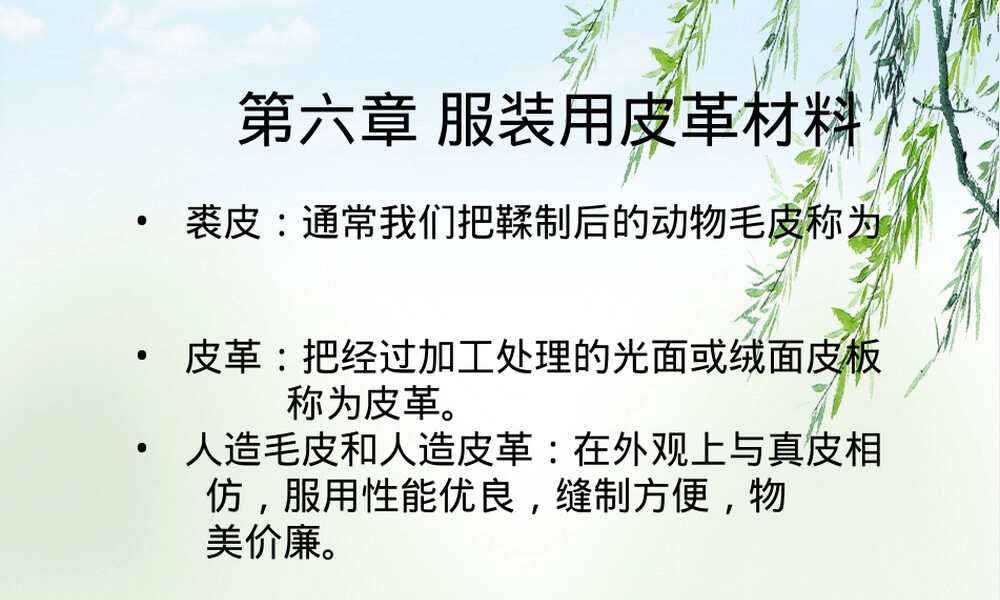 服装用皮革材料教学PPT课件.ppt