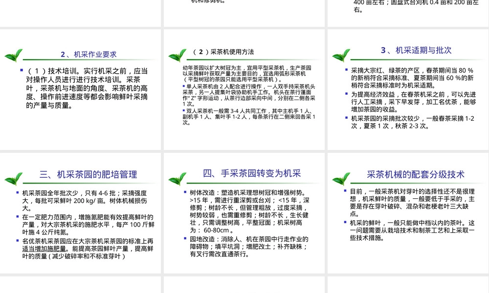 机采茶园管理与机采技术PPT课件 副本1.ppt