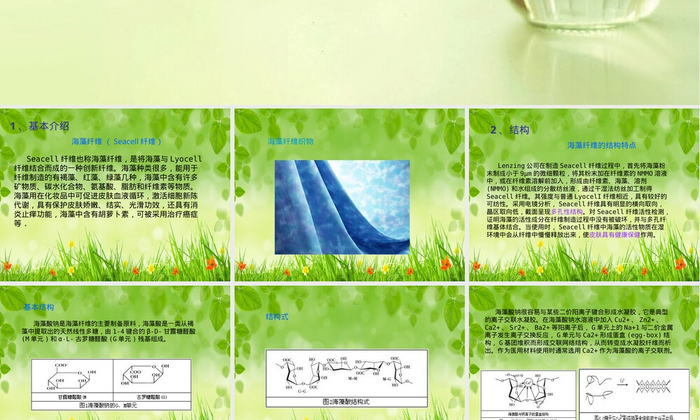 海藻纤维材料特性与应用PPT课件.ppt