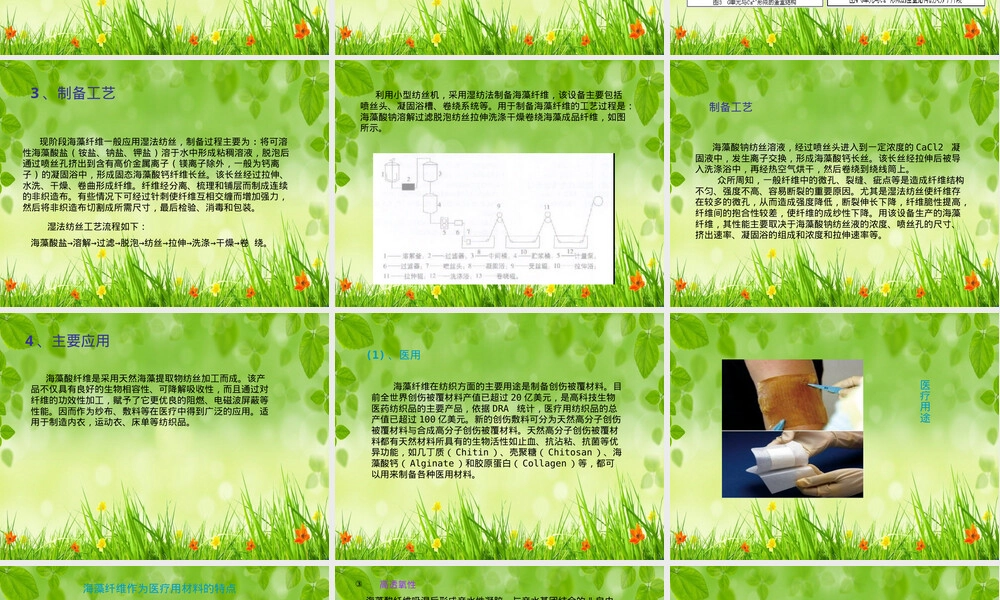 海藻纤维材料特性与应用PPT课件.ppt