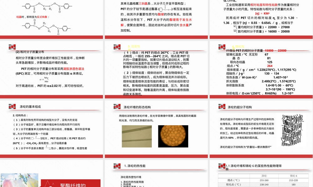 聚酯纤维材料特性与应用教学PPT课件.pptx