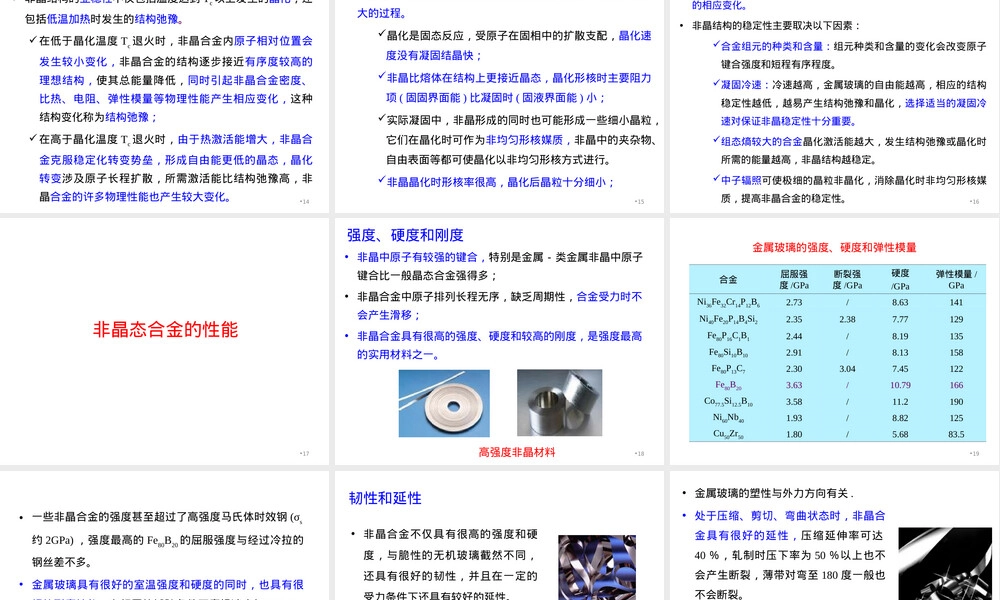 非晶合金材料基础教学PPT课件.ppt