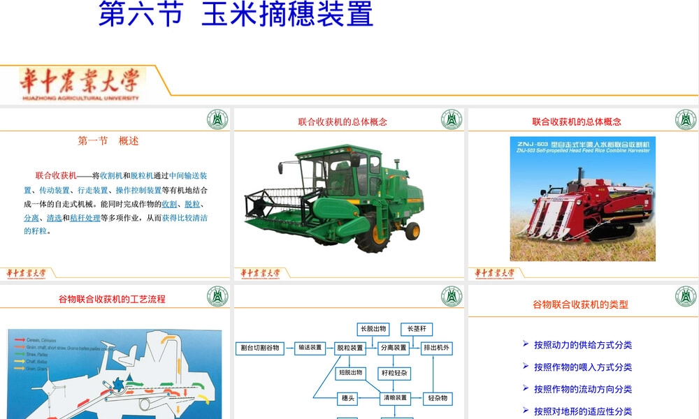农业机械化第十章谷物联合收获机教学PPT课件.ppt