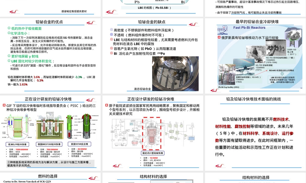 铅铋冷快堆燃料与结构材料选择PPT课件 副本1.ppt