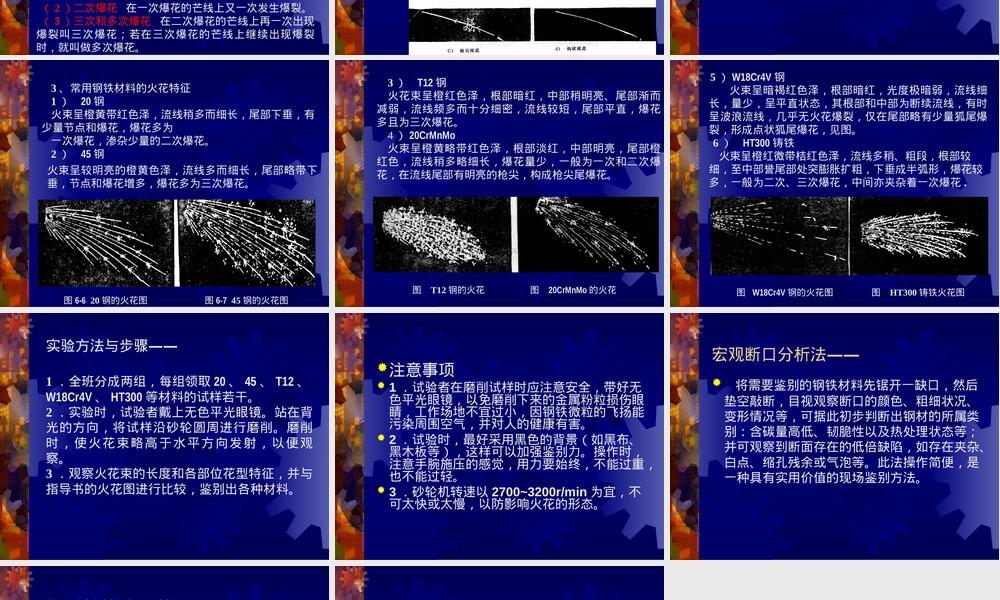 实验六钢铁材料火花鉴别PPT课件.ppt