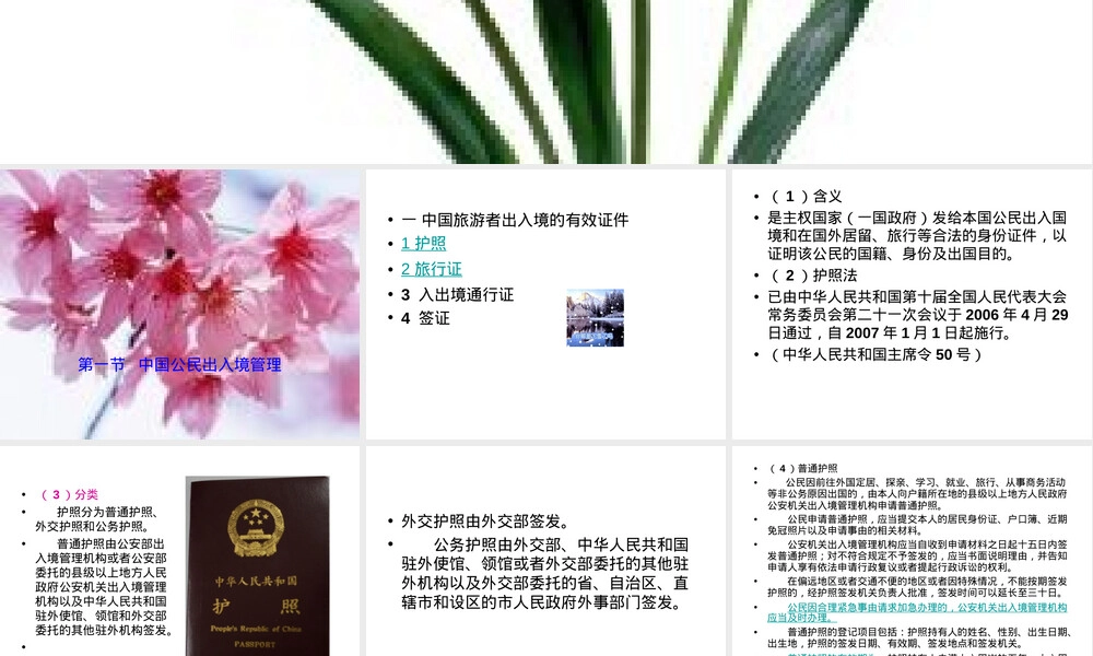 旅游者出入境管理法规制度,旅游者出入境管理法规PPT课件.ppt