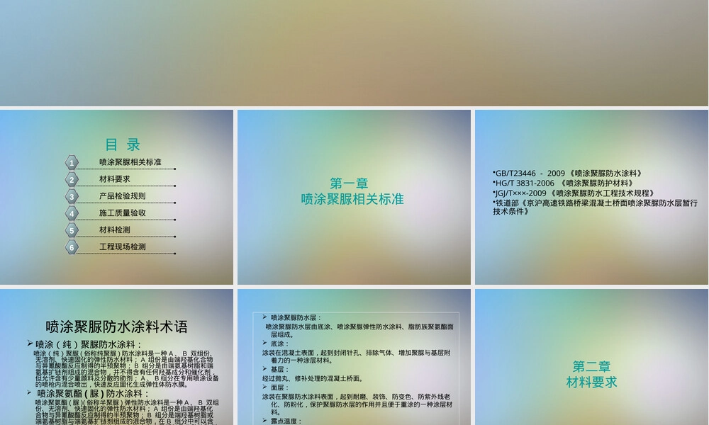 喷涂聚脲材料标准及检测技术PPT课件.pptx