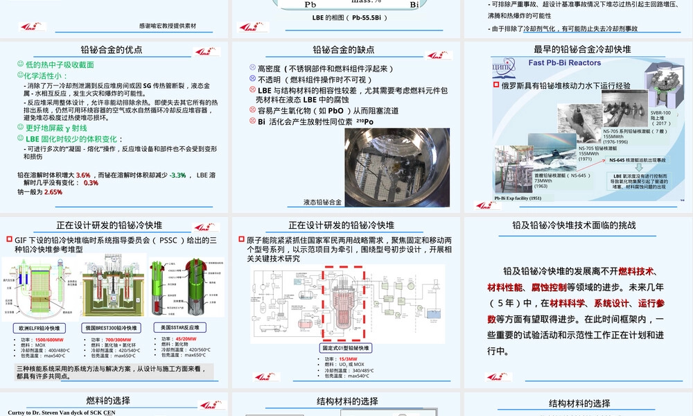 铅铋冷快堆燃料与结构材料选择PPT课件.ppt