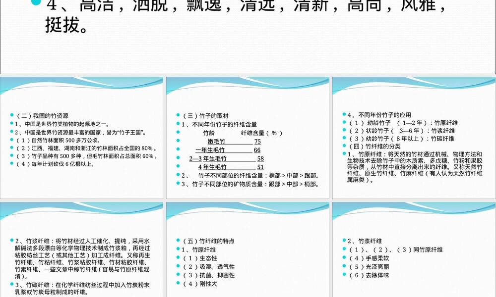竹纤维,竹纤维材料特性与应用PPT课件.ppt