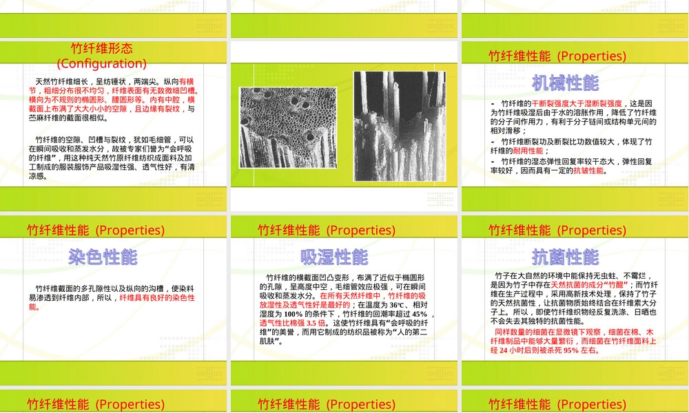 竹纤维PPT课件,竹纤维材料特性与应用教学PPT课件.ppt